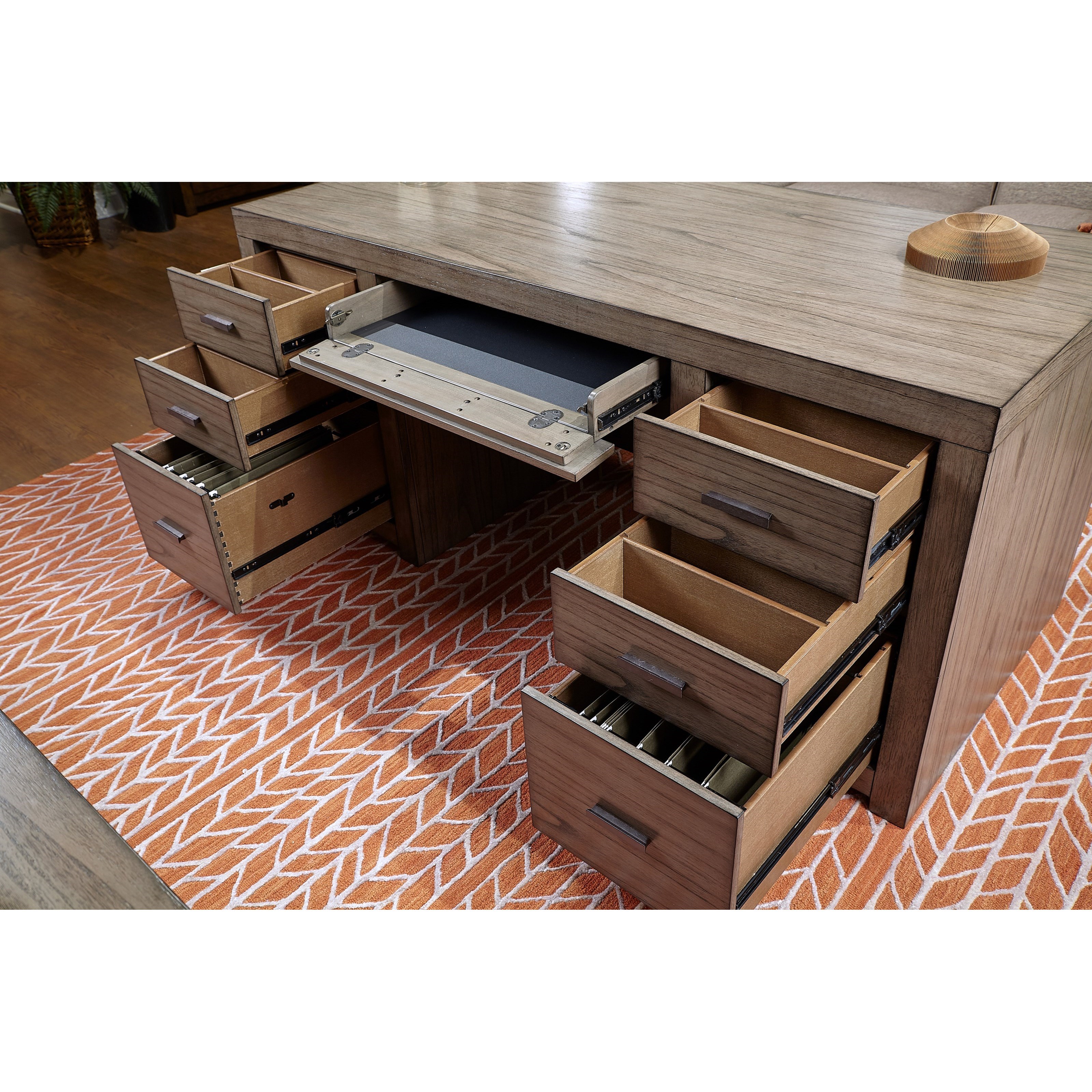 Office desk with deals locking file cabinet